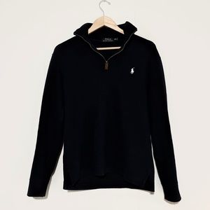 Ralph Lauren Estate-Rib Quarter-Zip Pullover Black